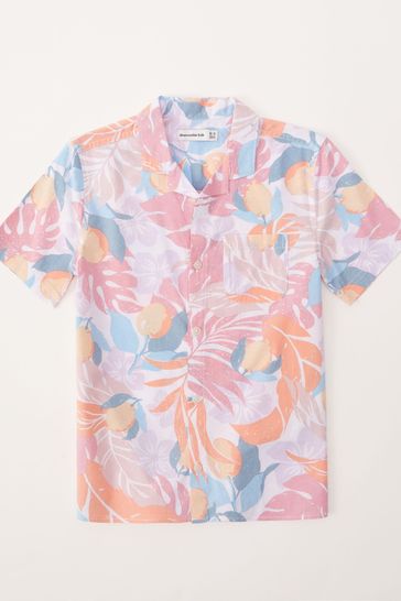 Abercrombie & Fitch Pink Printed Resort Shirt