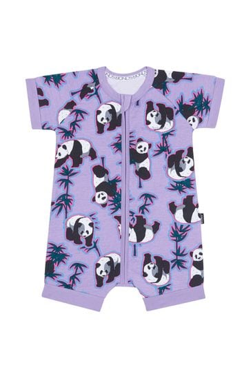 Bonds Purple Panda Print Zip Romper