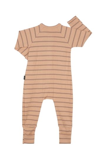 Buy Bonds Brown Striped Ribbed Zip Sleepsuit from Next Hungary