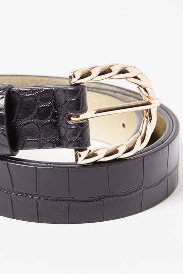 Twist leather belt