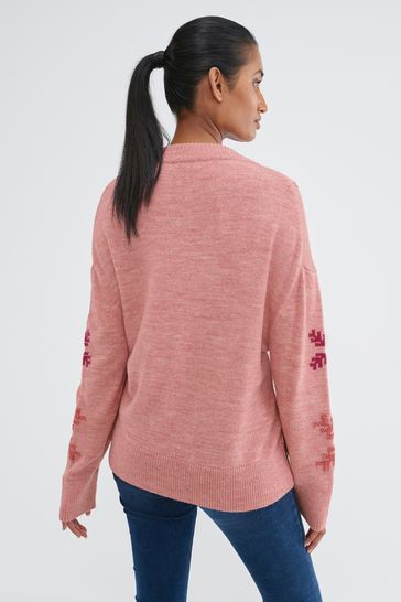 Pink glitter jumper sale