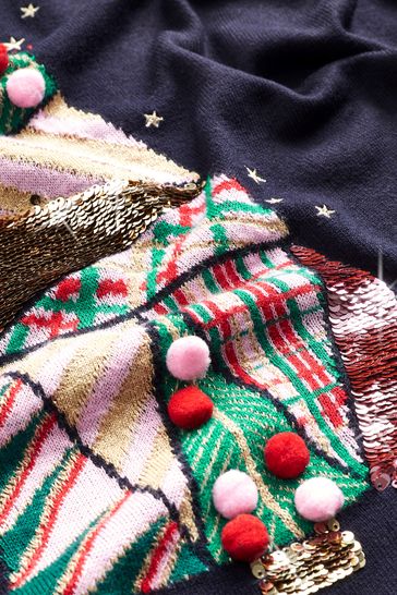 Blue christmas jumper ladies shop