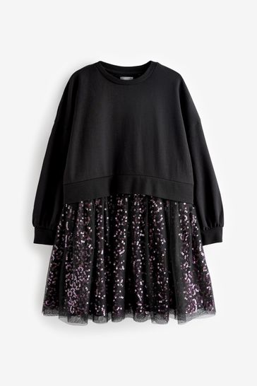 Black sequin skirt dress top