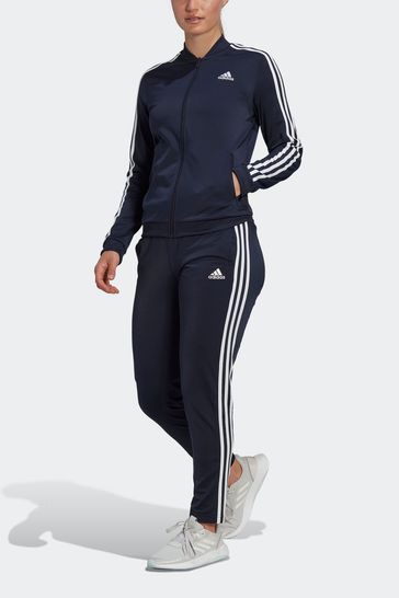 Adidas essentials navy tracksuit store