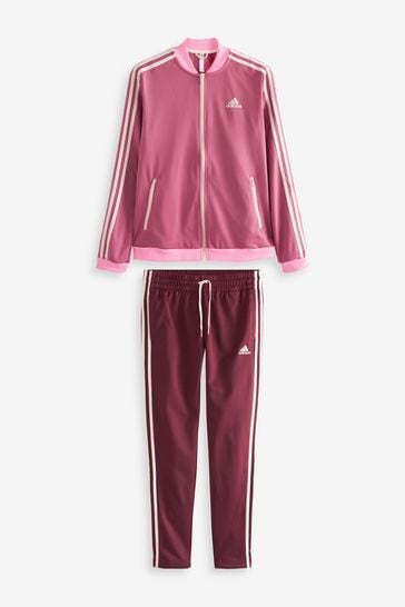 Dark pink on sale adidas tracksuit