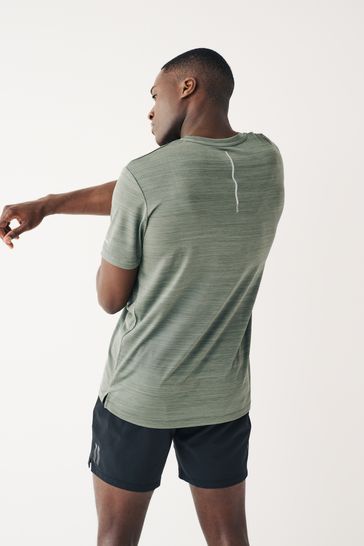 Green shorts grey shirt store