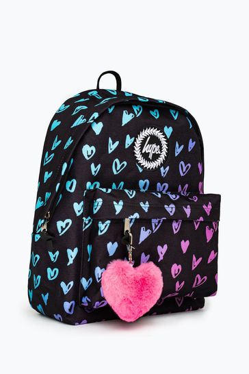 Hype Pink Unisex Scribble Heart Pink Crest Backpack