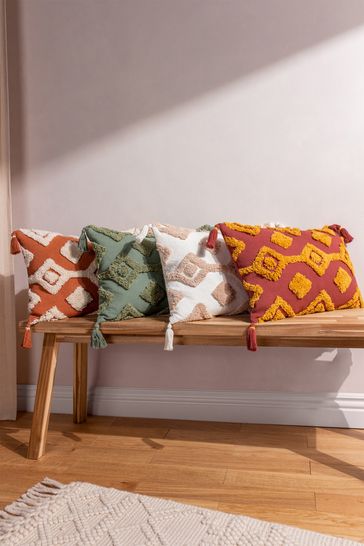 Boho top tassel cushion