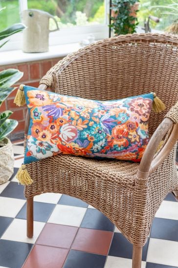 Wylder Tropics Multicolour Traloa Mediterranean Floral Cushion