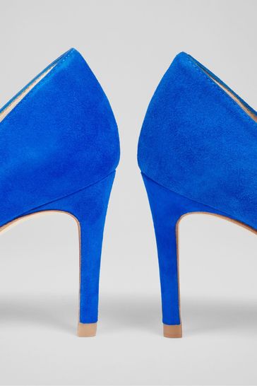 Lk bennett top blue velvet shoes