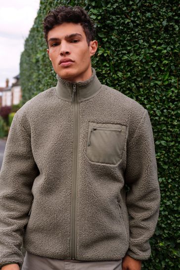 Fleece zip through jacket hotsell