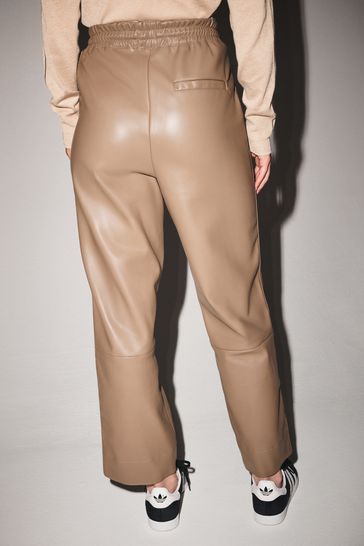 Camel leather 2025 joggers