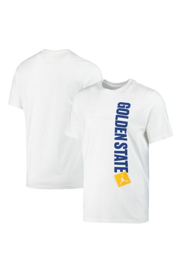 Camiseta de tendencia de los Golden State Warriors Jordan de Fanatics en blanco de Nike