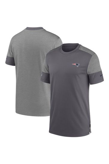 Nike Grey NFL Fanatics New England Patriots Sideline Coach UV Short Sleeve T-Shirt