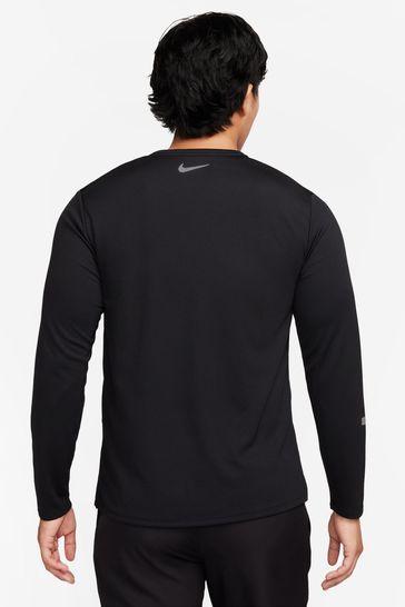 Buy Nike Black Dri FIT Miler UV Long Sleeve Running Top from Next