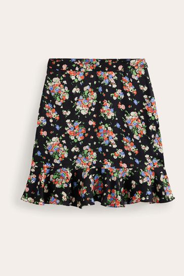 Boden black satin sales skirt