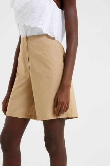 French Connection Natural  Alania Lyocell Blend Shorts