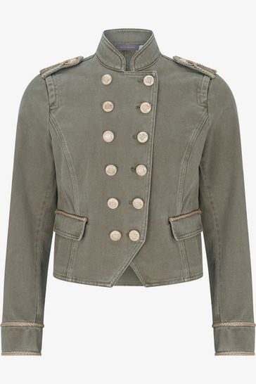 Buy Mint Velvet Green Fitted Military Blazer from Next Luxembourg