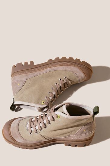 Buy White Stuff Natural Canvas Lace Up Boots from Next Croatia