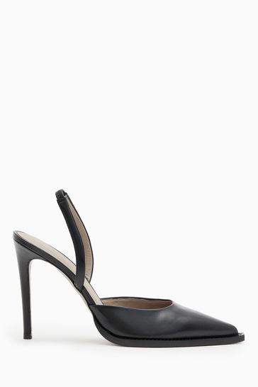 AllSaints Black Lily Slingback Shoes