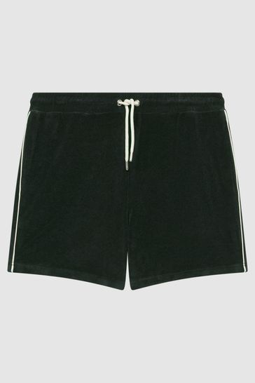 Buy Reiss Dark Green Fredericks Towelling Drawstring Shorts from