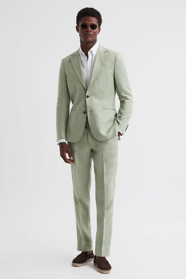 Reiss Apple Kin Slim Fit Single Breasted Linen Blazer