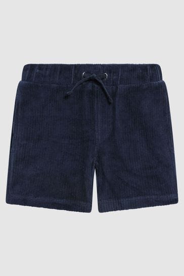 Buy Reiss Navy Tortuga Senior Ribbed Chenille Drawstring Shorts