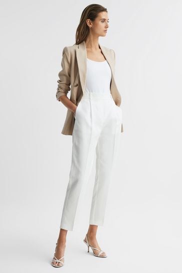 Tapered sales linen trousers