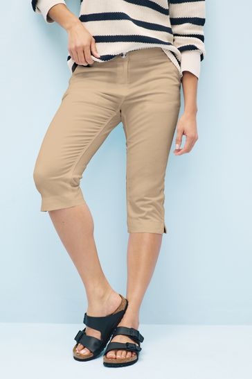 Khaki capri trousers hotsell