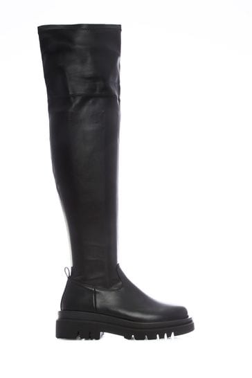 Moda In Pelle Henner Chunky Black Square Toe Casual Boots