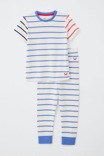Crew Clothing Company Red Multi Stripe Cotton Top & Trousers
