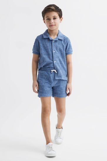 Blue terry sale towelling sleepsuits