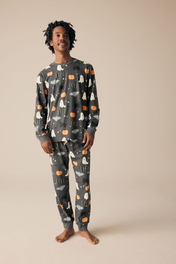 Buy Grey Matching Family Halloween 100 Cotton Pyjamas from Next Bahrain