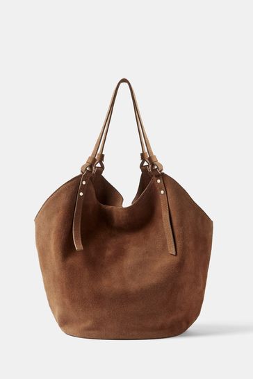 Buy Mint Velvet Brown Suede Shoulder Bag from Next Turkey