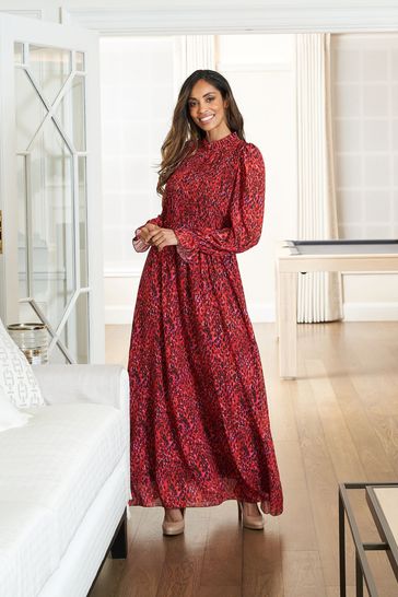 Buy Gina Bacconi Red Thea Sheered Long Sleeve Dress from Next Austria