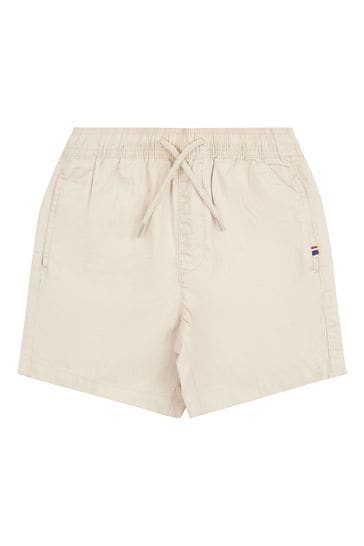 U.S. Polo Assn. Boys Linen Blend Deck Cream Shorts