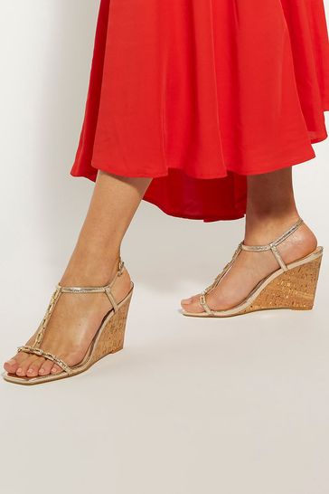 Dune gold wedge sandals store