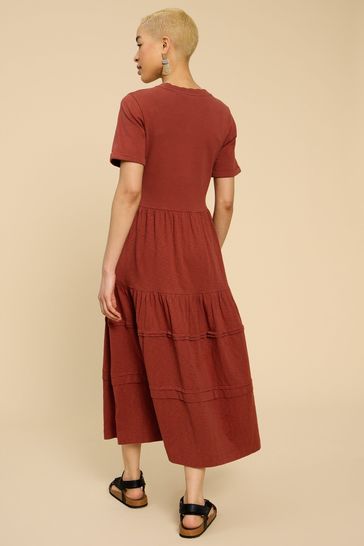 White jersey midi dress on sale