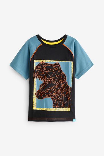 Harry Bear Black Dinosaur Short Sleeve T-Shirt