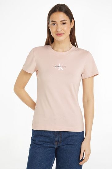 Calvin Klein Pink Slim Fit Logo T-Shirt