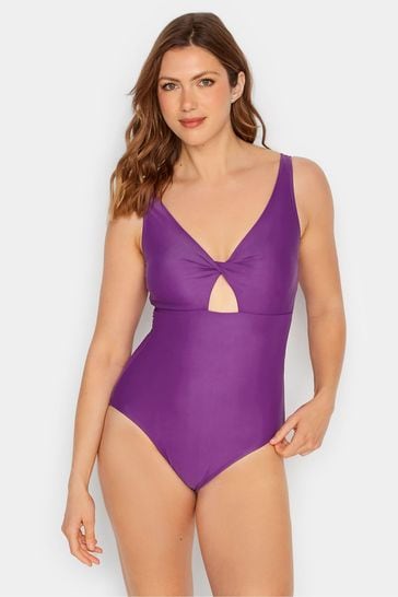 Long Tall Sally Purple Twist Cut Out Swimsuit