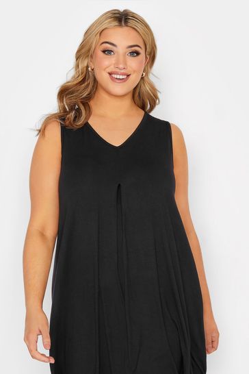 Yours Curve Black Pleated Swing Vest