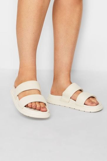 Yours Curve White Extra-Wide Fit Two Strap Colour Drench Sandals