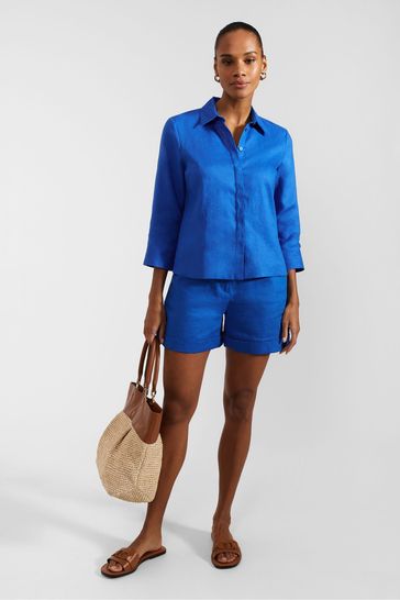 Buy Hobbs Blue Nita 100 Linen Shirt from Next Saudi Arabia