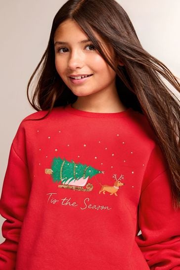 Buy Lipsy Red Christmas Sweatshirt 5 16yrs from Next Bahrain