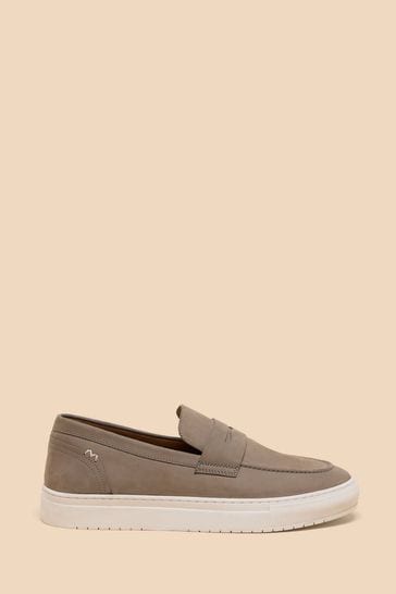 White Stuff Grey Lenny Leather Loafers