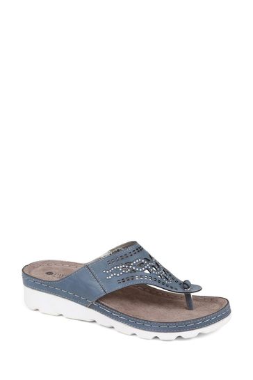 Buy Pavers Blue Pavers Embellished Toe Post Black Sandals from Next Ireland