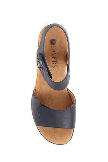 Pavers Blue Pavers Blue Adjustable Wedge Sandals