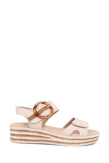 Pavers Cream Touch Fasten Wedge Sandals