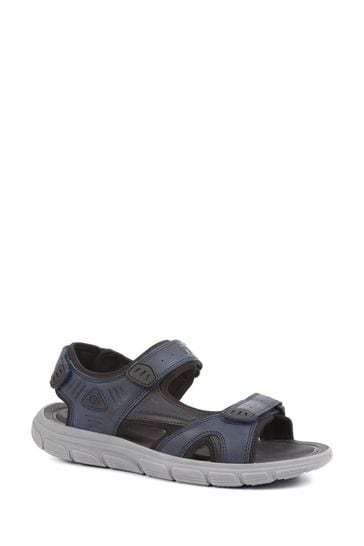 Pavers Wide Fit Blue Adjustable Sandals